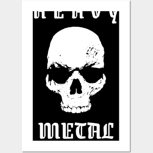 White skull, HEAVY METAL. Posters and Art